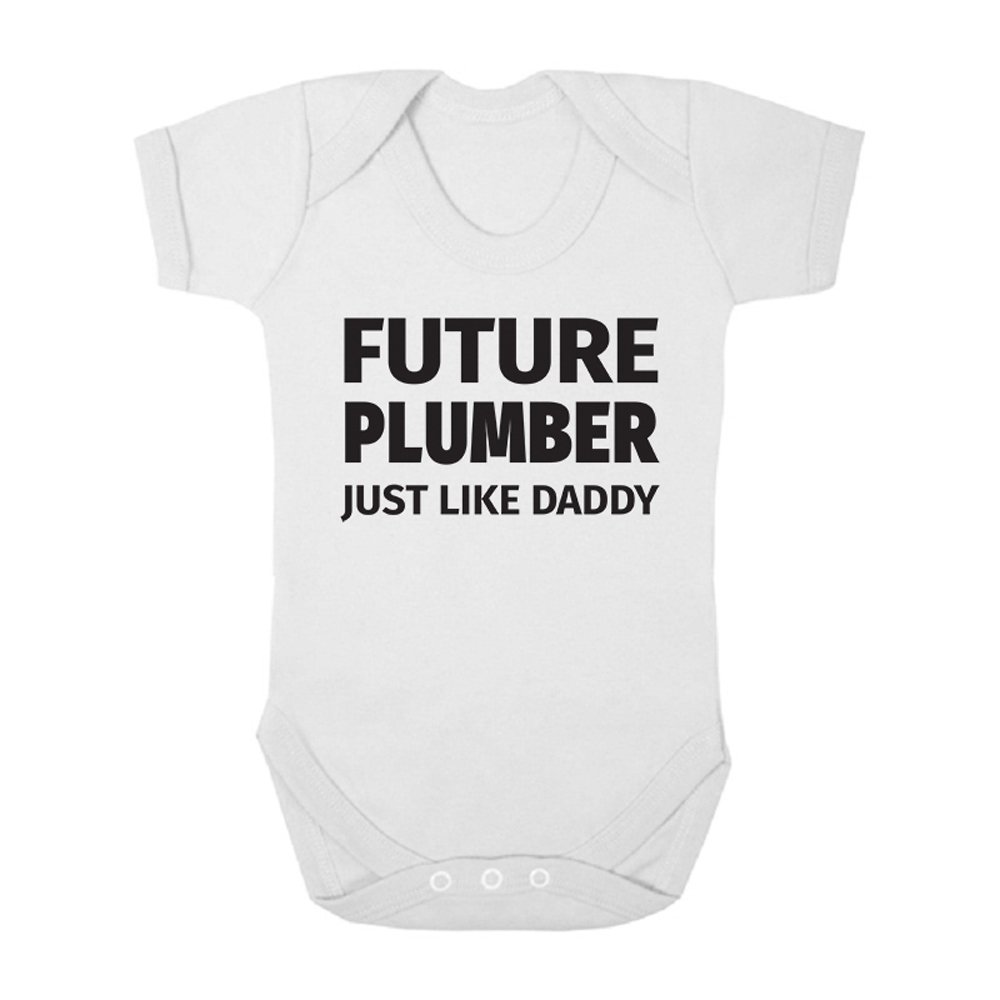 Future Plumber Like Daddy Cute Boys and Girls Baby Vest Bodysuit (White, 0-3 Months)