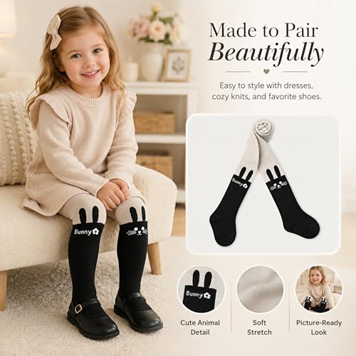 Image of VIKITA Girls tights Cotton Leggings in Spring fall winter stripe socks for girls 3-8 years