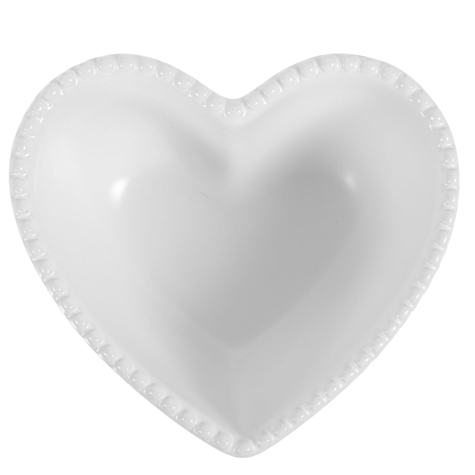 STOBAZA Ceramics Bowl Heart Shaped Plate Heart Shaped Candy Dish Cute Serving Bowls Ramekin Tasting Bowl Shaped Bowls Heart Shaped Pasta Bowl Caviar Heart Dishes White