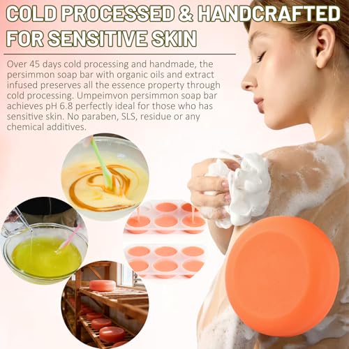 Image of 14PCS Travel Size Persimmon Soap Bar for Old People Smell, Handmade Soap | Individually Wrapped Natural Deodorant Hotel Soap for Body Odor, Long Freshness for Travelling