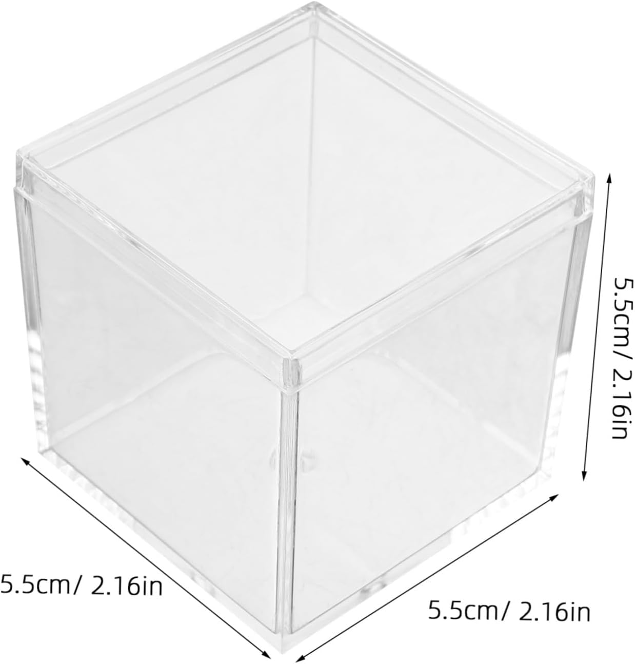 Gatuida 10pcs Food Grade Acrylic Specimen Case Cube Box for Mineral Sample Storage Display Container Lid