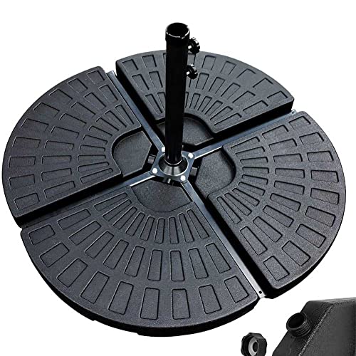 BAKAJI Set 4 Supporto Pesi Ombrellone Riempibile Palo da Giardino in Plastica Resistente Intemperie per Esterno da Riempire con Sabbia o Acqua Base Adatti per Ombrelloni con Base a Croce