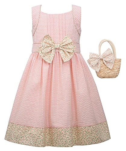 Bonnie Jean Easter Dress Spring Floral Dress with Basket Purse for Toddler and Little Girls