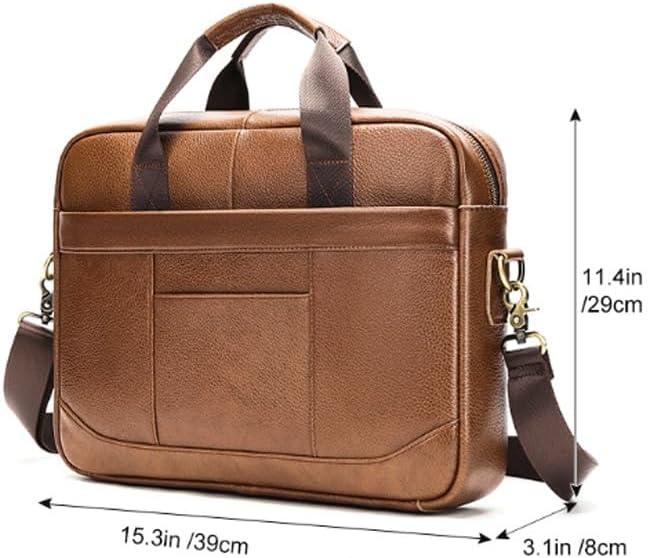 Men's Briefcase Genuine Leather Casual Handbag Crossbody Business Laptop Bag