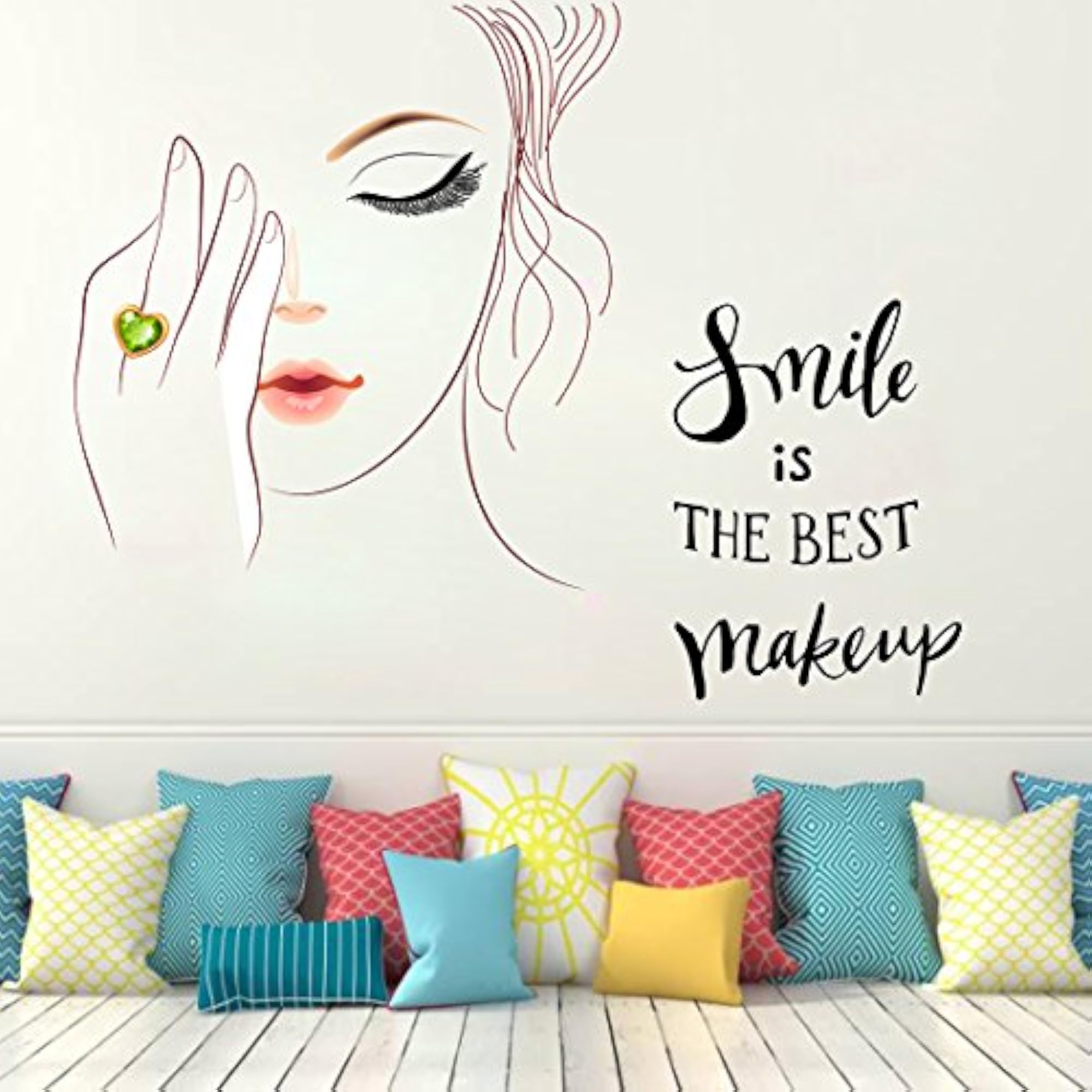 A Smile is the Best Makeup Quote Wall Sticker