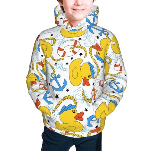 Ducks and Anchors Kids Pullover Hoodies Boys Sweatshirts Girls Athletic Clothes with Pocket2