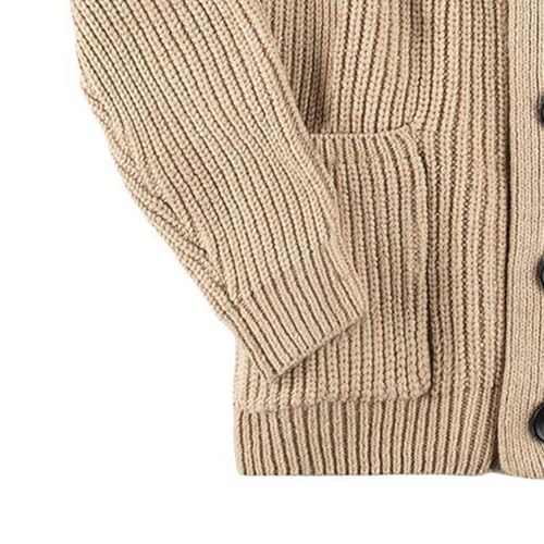 Mens Clothes Men's Shawl Collar Cardigan Sweater,Slim Fit Cable Knitt Button up Sweaters3