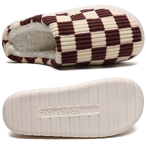 Image of Guyarns House Slippers for Women & Men - Fuzzy, Casual Indoor /Outdoor Shoes with Memory Foam & Faux Fur Lining