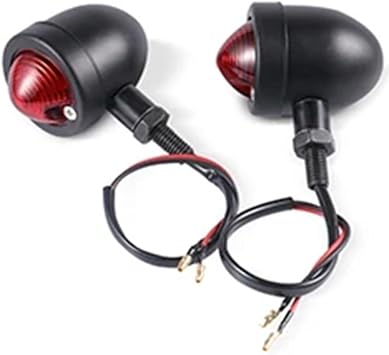 Turn Indicator Amber Blinker Retro Fit For Motorcycle H D H Y C B C(Black vs Red Lens)