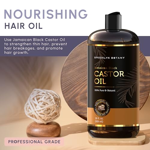 Brooklyn Botany Jamaican Black Castor Oil in Plastic Bottle for Hair Growth, Eyelashes & Eyebrows - 100% Pure and Natural Carrier Oil, Hair & Body Oil - Massage Oil for Aromatherapy - 28 Fl Oz - Thumbnail 5