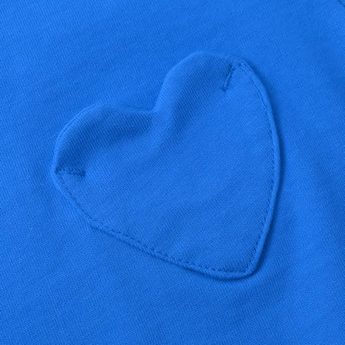 Image of Noomelfish Girls Short Sleeve Heart Pocket T-Shirts Casual Cotton Tee Tops Blouse (5-12 Years)