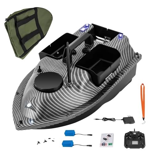IOENC GPS RC Fishing Boat 2.4GHz High Speed Bait Boat,Remote Control,500M Range Motor System for Long-Range Bait Deployment, with 12000mAh Lithium Battery, 4.41lbs Load Capacity,for Fishing (Grey)