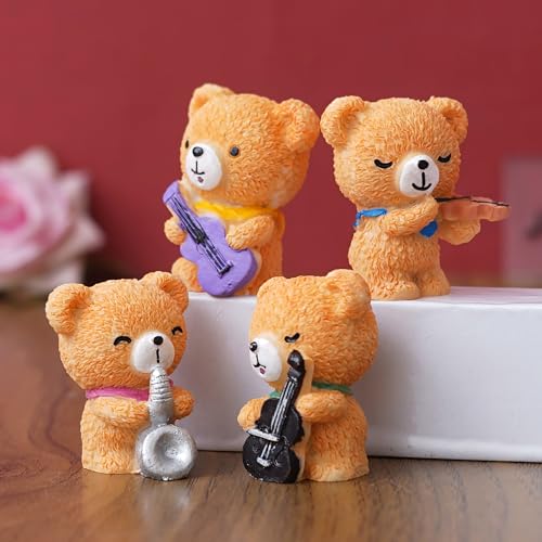 eCraftIndia Valentine Gift for Girlfriend Boyfriend| Set of 4 Cute Teddy Bears Playing Musical Instruments Decorative Showpieces| Valentine Day Gift for Husband Wife Her Him| Valentine Decoration Item 6 51L29ev i2L
