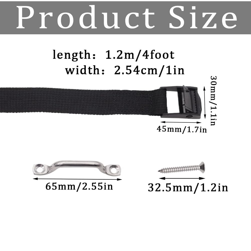 Tendeur à cliquet, Lot de 5 sangles d'arrimage avec boucles en métal, 3m x 25mm Tendeur à cliquet, Lot de 5 sangles d'arrimage avec boucles en métal, 3m x 25mm