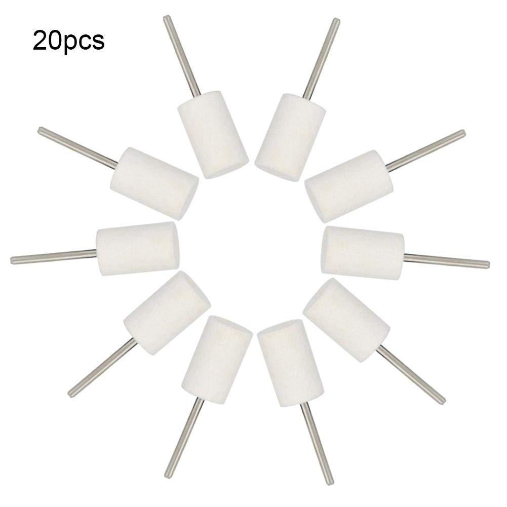 20pcs 2.35mm ruote lucidanti in feltro di lana, gambo lana lucidatura lucidatura mola testa gioielli strumento di lucidatura accessorio per acciaio inossidabile, prodotti in legno