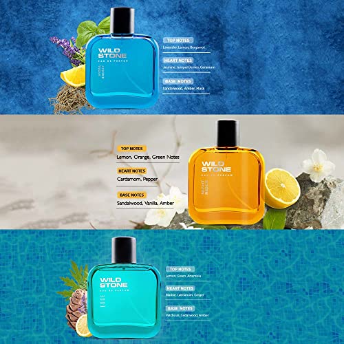 Image of Wild Stone Edge, Hydra Energy and Night Rider Long Lasting Eau de Parfum for Men, Pack of 3 (30ml each)