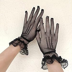 Fishnet Gloves Hollow Fishnet Gloves – Sexy Short Mesh Gloves Women Girls Nightclub Punk Lace Gloves – Fancy Dress…