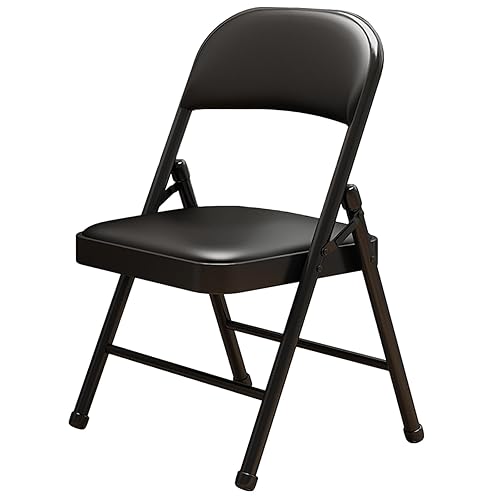 1 Pack Bulk Folding Chairs with Padded Cushion, Single Black