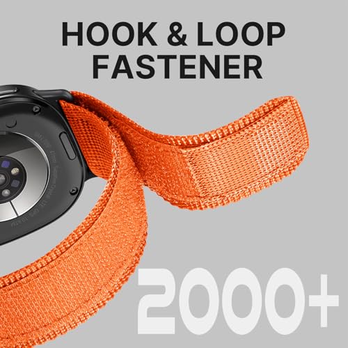 Image of Bandletic Watchband Compatible with Galaxy Watch 8 Band 44mm 40mm / Watch 8 Classic 46mm 2025, No Gap Soft Breathable Rugged Sport Strap with Magnetic Fidlock V-Buckle for Men Women, Orange L