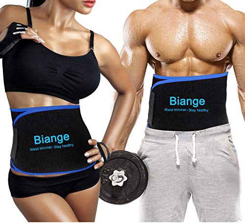 Biange Waist Trainer for Women Men Sweat Belt Waist Trimmer