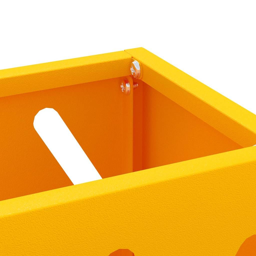 vidaXL Soporte para Paraguas de Lluvia Amarillo Mostaza Acero, Soporte para Paraguas Rectangular, Moderno, Duradero, Entrada, Organiza tu hogar