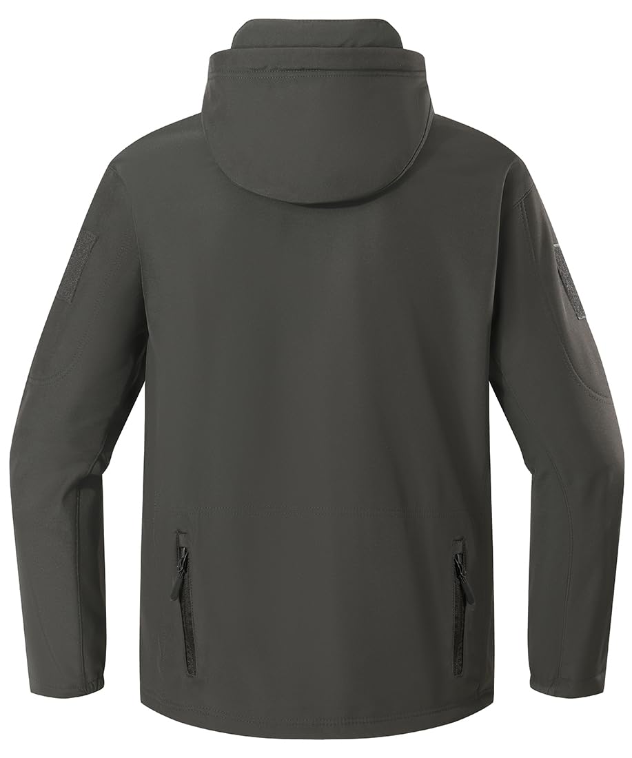 WINKEEY Giacca da Uomo Giacca Softshell con Cappuccio Autunno Invernale Giacca esterna impermeabile e antivento foderata in pile caldo