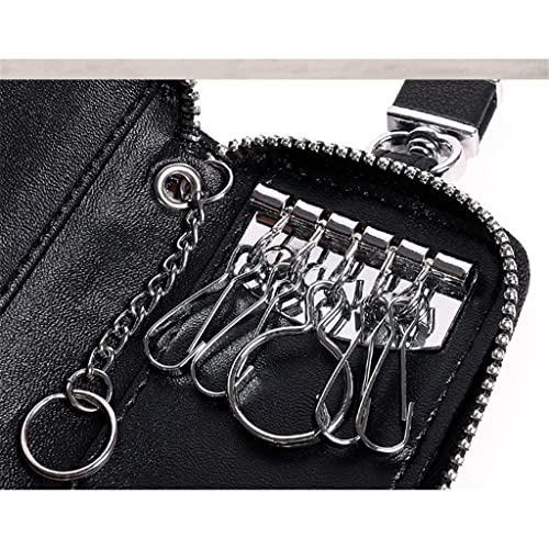 Leather Case Men's Genuine Leather Zipper Key Case(B)4