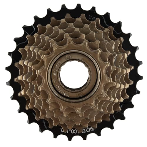 MuchLuckystar Pignon de vélo type filetage 7 vitesses 14-28T roue libre en acier pour VTT, cassette de rechange 3 x 7 vitesses