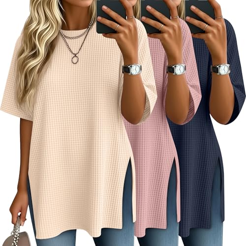 Baggyfly 3 Pack Womens Oversized Waffle Knit Tops, 3-Color, XX-Large by Baggyfly - Used condition - US$35.14