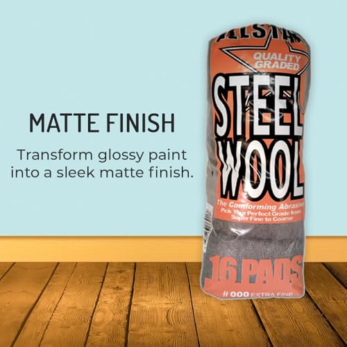 Image of Hi-Tech 000 Extra Fine Steel Wool Pads (16 Pack) - Ultra-Fine Scratch-Free Surface Prep, Waterless Window Cleaning, Polishing, Finishing & Woodworking Abrasive