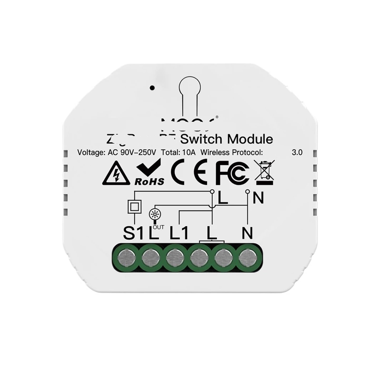 1 Uds. Interruptor de luz inteligente 3,0 módulo de relé de interruptor de luz inteligente 1/2/3 Juego de interruptor de luz inteligente(1 Gang Switch)