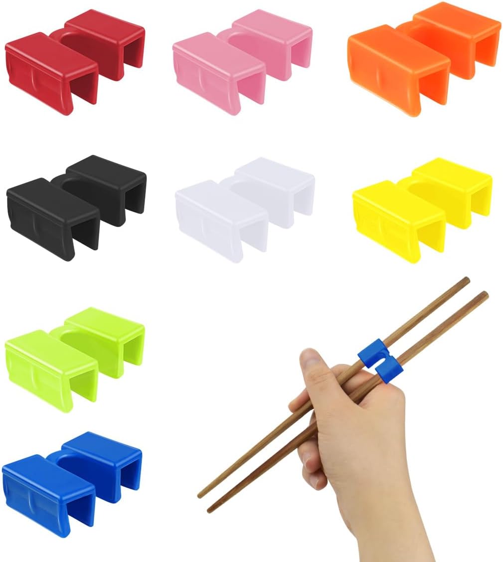 Product image of 8 Pairs Reusable Chopsticks Helpers Training Chopstick for Beginner Replaceable Practice Chopsticks Chopstick Trainers for Adults Chopstick Hinges Connector Non-Slip Chopsticks Trainer Learner