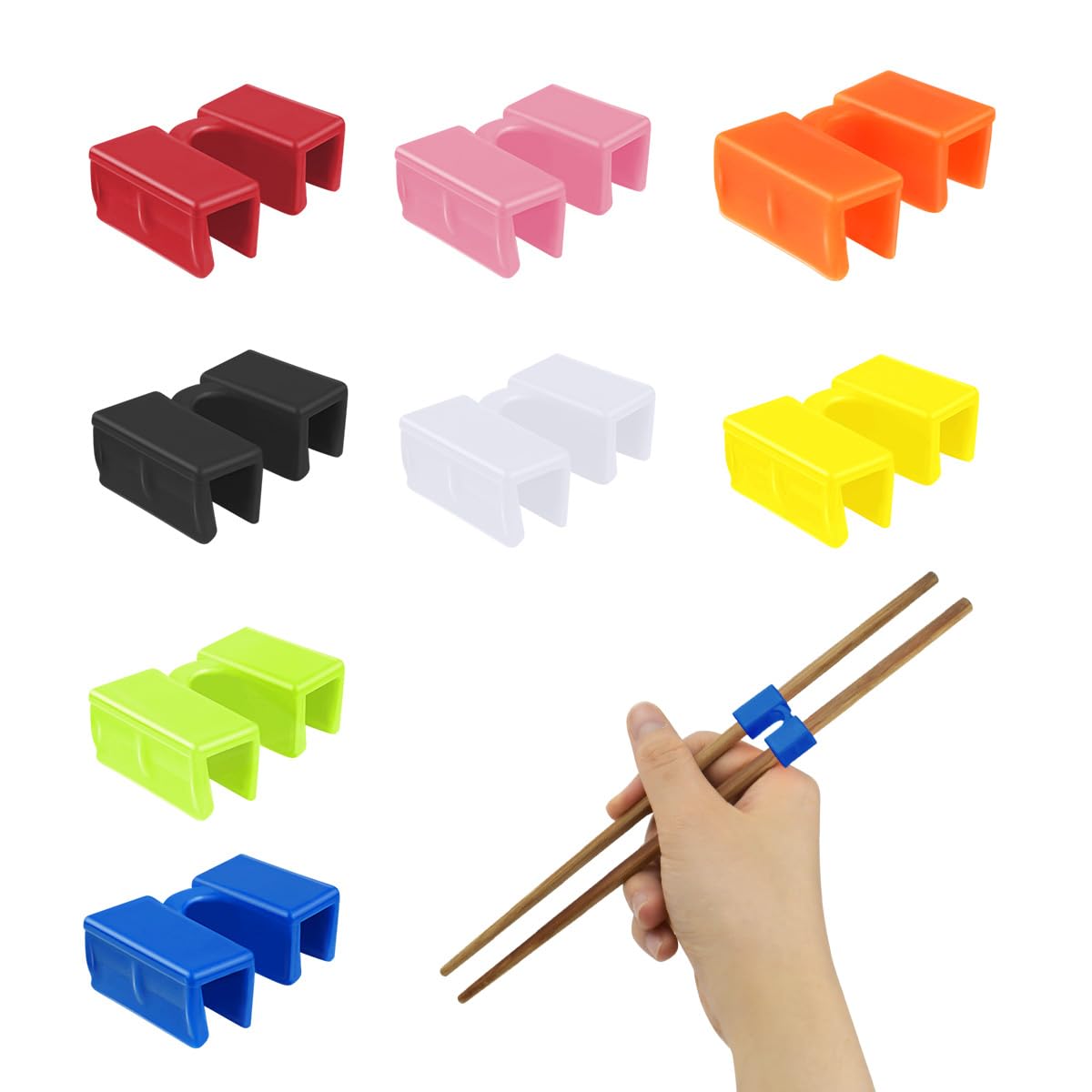 8 Pairs Reusable Chopsticks Helpers Training Chopstick for Beginner Replaceable Practice…