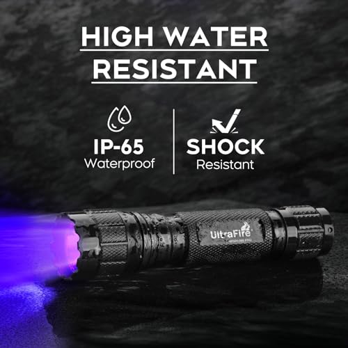 ULTRAFIRE UV Torch 365nm Black Light, 10W High Power UV Light with Holster - Image 4