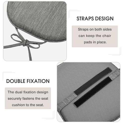 Image of baibu Set of 4 Memory Foam Dual-Layer Design Metal Dining Chair Pads Bar Stool Cushion with Ties for Metal Chairs or Bar Stools - 4 Cushions Only (Grey, 14x14x1.5in)