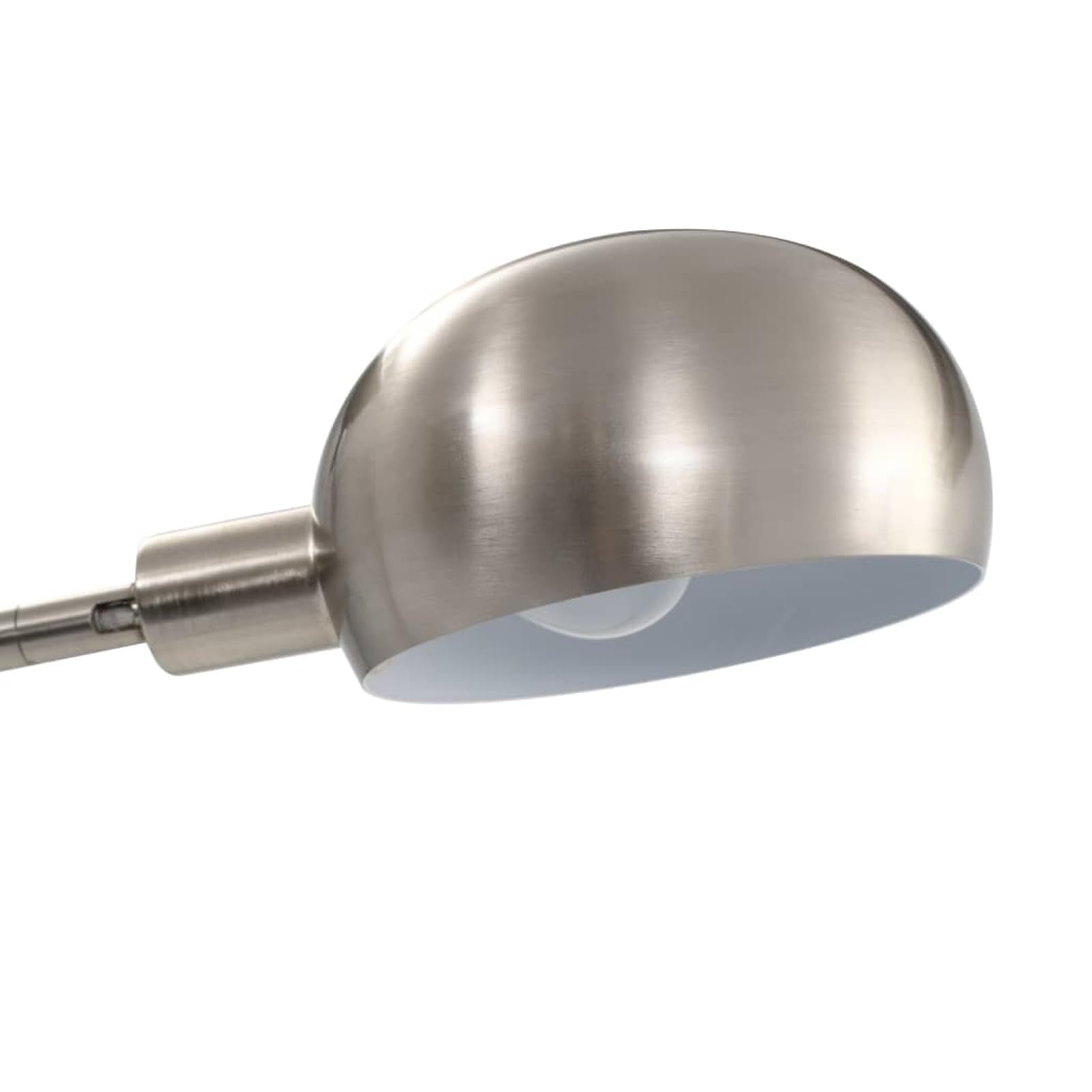 Lampada da Terra ad Arco Moderna 5 Luci Regolabile in Altezza E14 Argento e Bianco Acciaio Cromato 200 cm