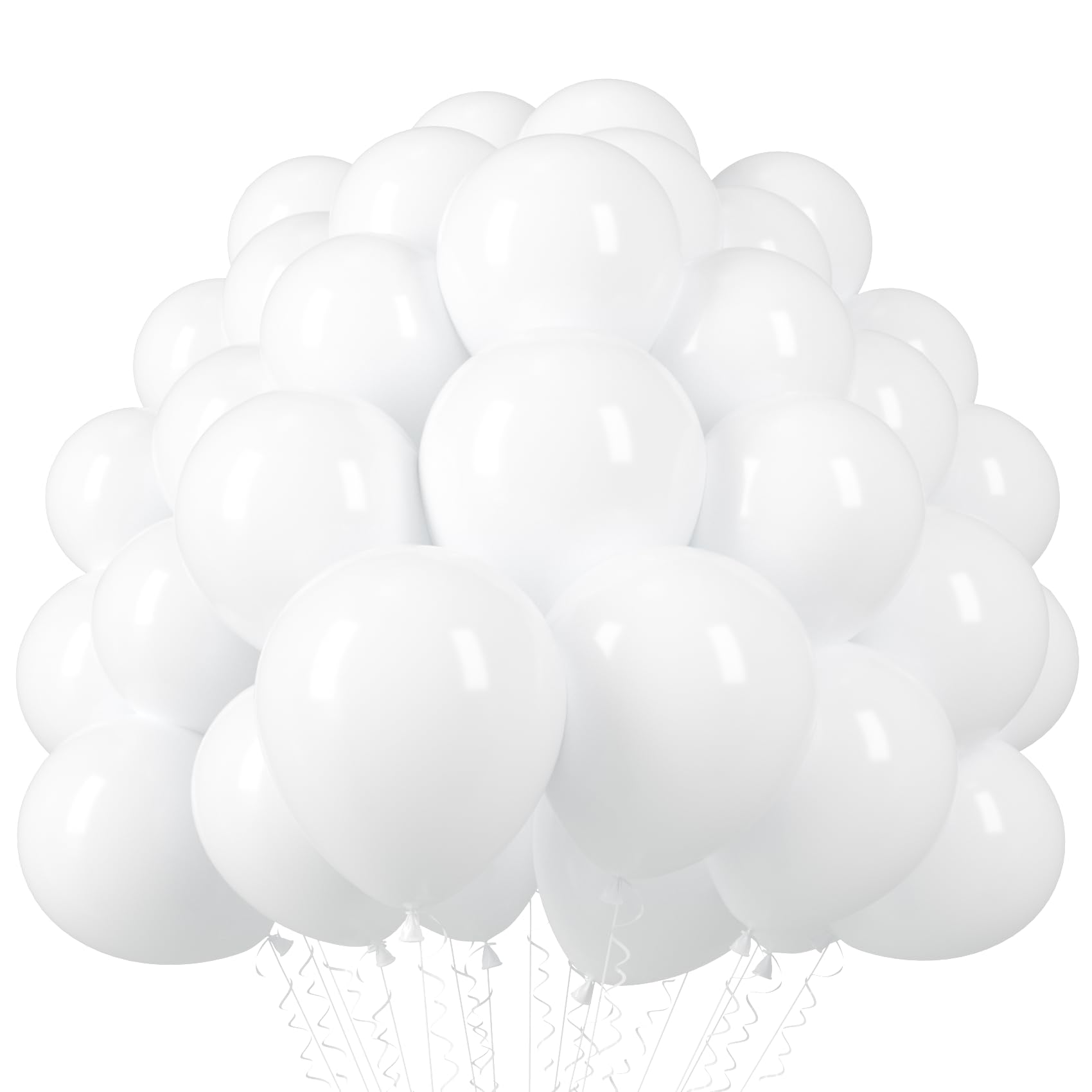 Voircoloria 110pcs White Balloons 12inch Matte White Latex Party Balloons for Wedding, Birthday, Graduation, Bridal Shower, Baby Shower, Bachelorette and Engagement Decorations