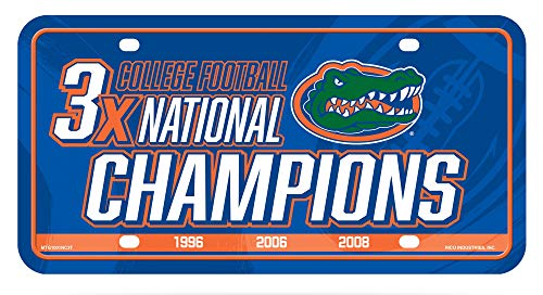 Rico Industries NCAA Florida Gators Champ Metal Auto Tag 8.5