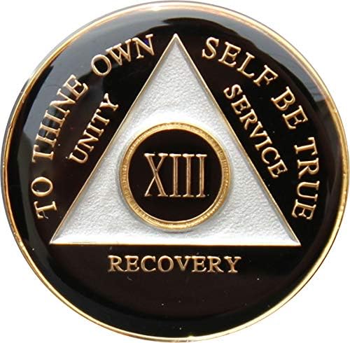Sobriety Chip AA Black Triplate (13 Year)