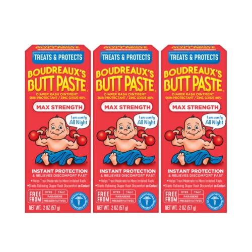 Image of Boudreaux's Butt Paste Maximum Strength Diaper Cream, 2 Ounce (3 Pack)