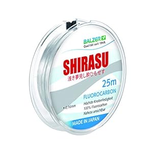 Shirasu fluorocarbon snoer, 25 m, maat 0,28