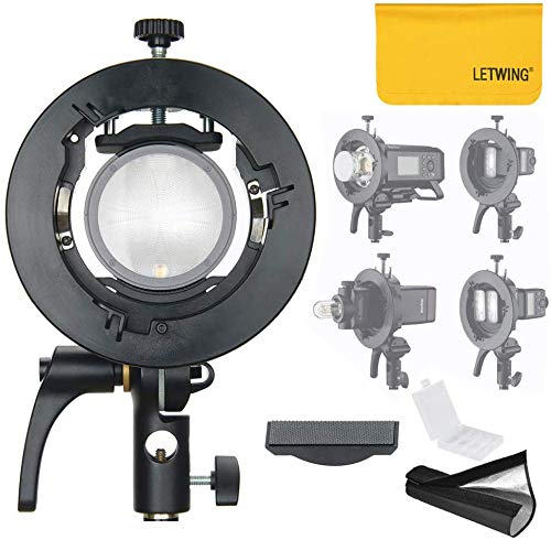 Godox S2 New S-Type Flash Holder Bracket Bowens Mount for Godox V1 V860II AD200 AD400PRO TT350 TT685 Speedlite with Snoot (S2)