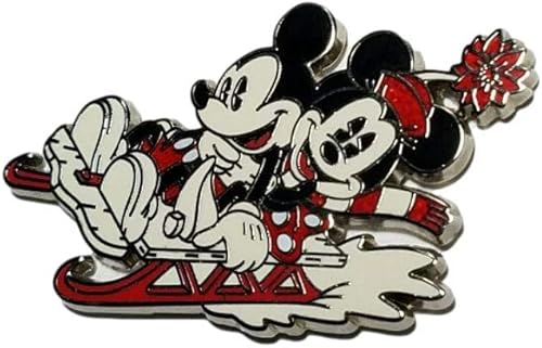 Disney Pie Eyed Minnie y Mickey en trineo Pin 87767, Multi