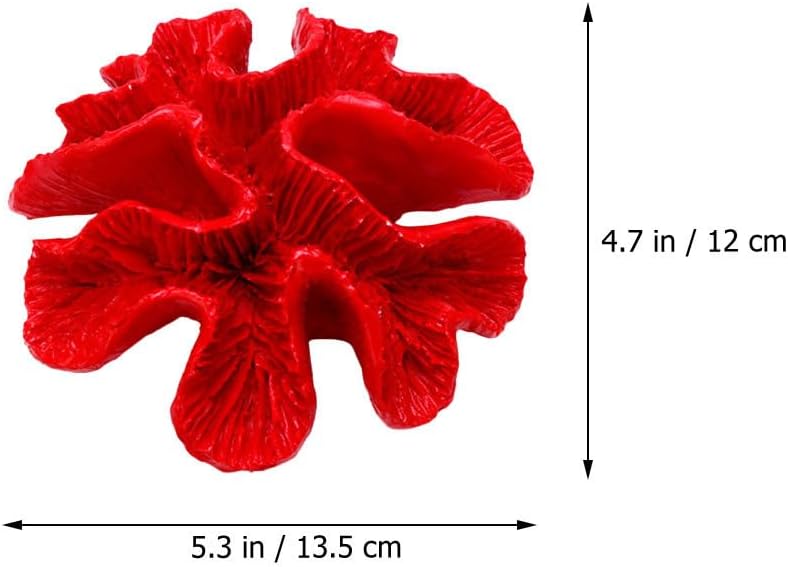 Balacoo Aquarium Coral Decorations: Fish Tank Artificial Coral Reef Ornaments - Resin Aquarium Plants Decoration for Landscape (Red)