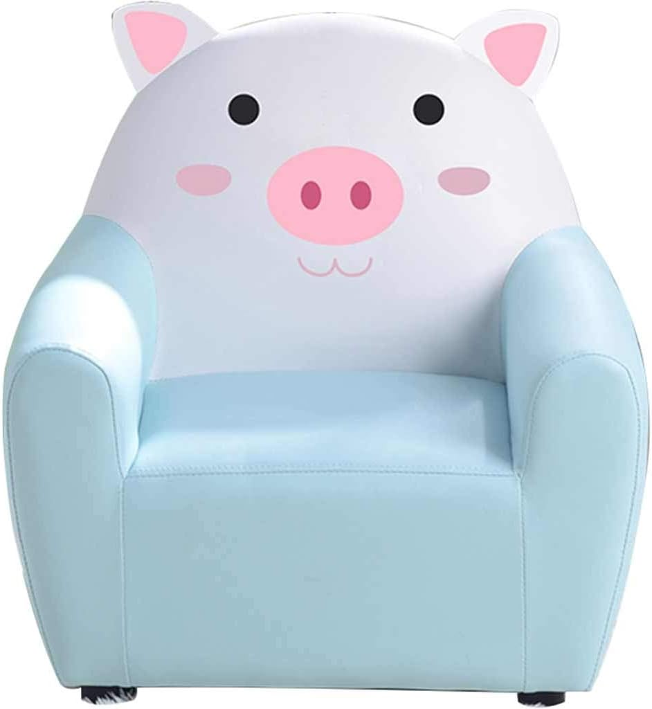 Couch Cute Cartoon Animal Shape Mini Sofa Chair Bedroom Reading Corner Boy and Girl Princess Backrest Armchair Birthday Present (Color : Blue C Size : 52.5cm) (Blue B 52.5 x 42 x 52 cm)