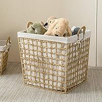 汚れかご汚れ服籐編み有蓋洗濯かごトイレバスルーム衣類玩具整理アイデア収納かご 3PC家庭汚れ衣類収納かご藤編み汚れ衣類かご汚れ衣類玩具収納