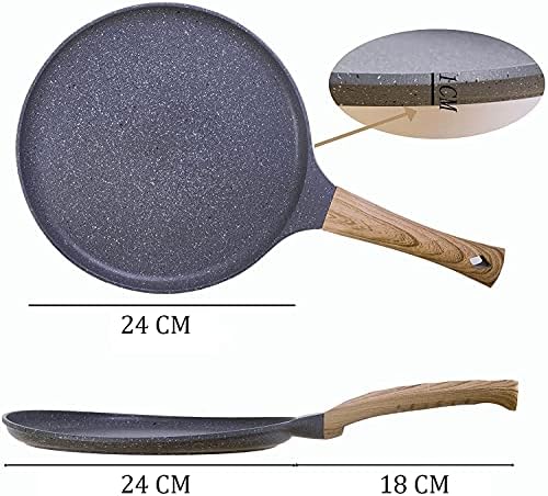FARONG Non Stick Frying Pan, Egg Frying Pan Non-Stick Pancake Flat Griddle Frying Skillet Low Pot for Omelette Tortillas with Stay-Cool Handle Induction Compatible, PFOA Free (24cm), Green