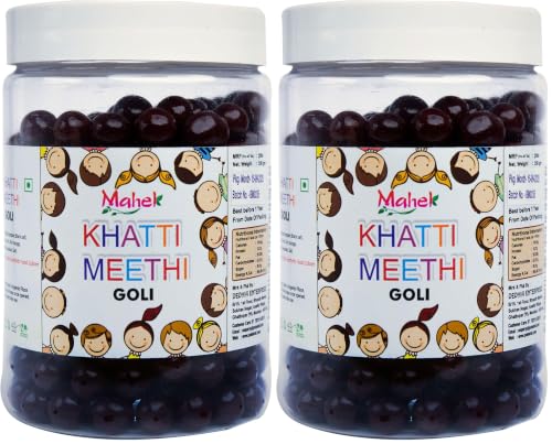 Image of Mahek Khatti Meethi Goli 350Gm | Traditional Indian Digestive Candy | Sweet & Tangy Mouth Freshener | Blend of Peeplamul, Jeera, Dry Mango, Nausadar & Neembusat | After Meal Digestive Churan Goli