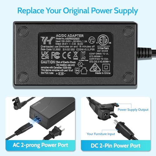 power recliner power supply sopito 2-pin acdc adapter 100-240v quality 29v 2a switching transformer replacement part for recliner couchelectric sofalift chairstanding desk