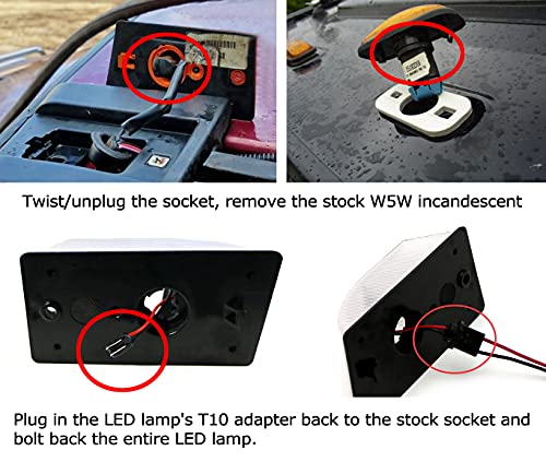 Ijdmtoy 10Pc Smoked Lens Amber/Red Full Led Cab Roof Marker Light Kit Compatible With 2003-2009 Hummer H2 Sut, Replace Oem Red/Amber Lens Lamps/Bulbs #TOP3